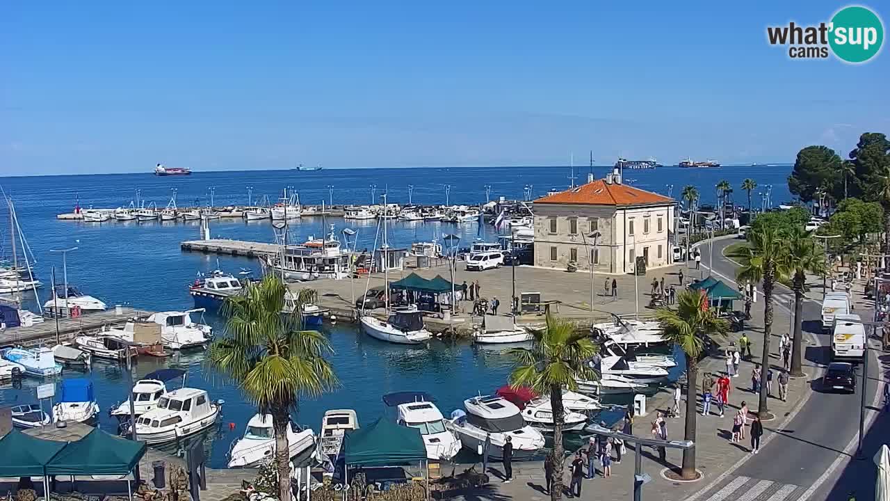 Camera en vivo Koper – puerto deportivo y paseo marítimo desde el Hotel Grand Koper