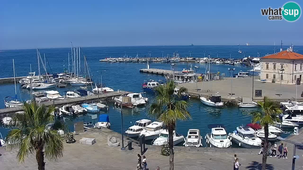 Webcam Koper – Panorama de la marina et de la promenade depuis le Grand Hotel Koper