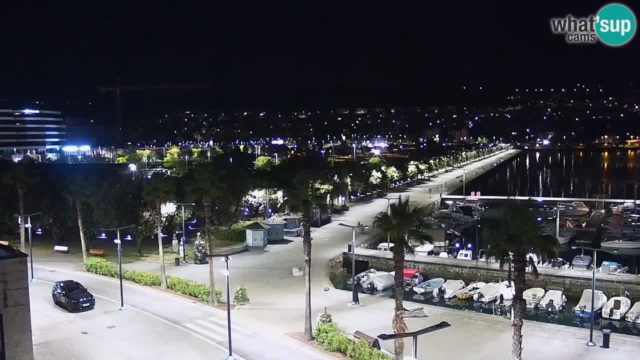 Webcam Koper – Panorama of the marina and promenade from the Grand Hotel Koper
