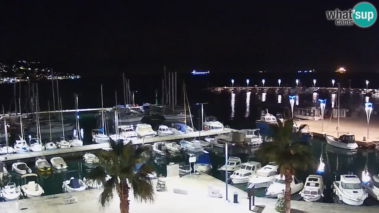 Webcam Koper – Panorama des Jachthafens und der Promenade vom Hotel Grand Koper