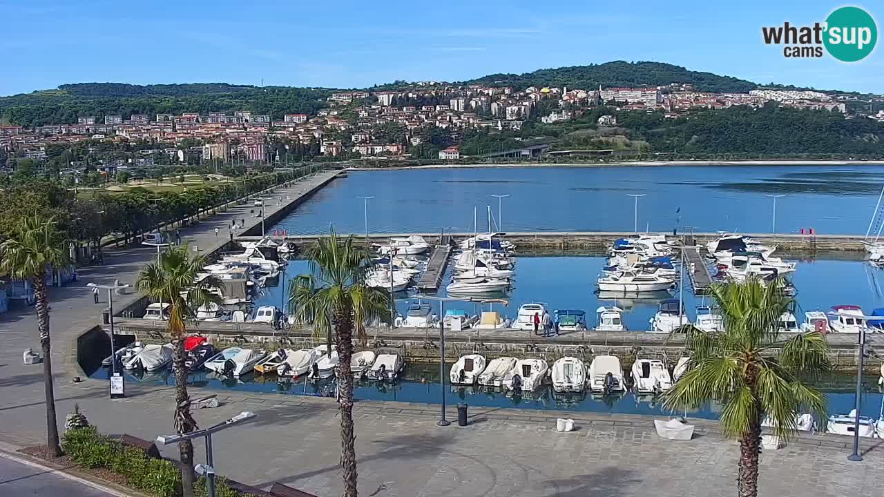 Webcam Koper – Panorama de la marina et de la promenade depuis le Grand Hotel Koper