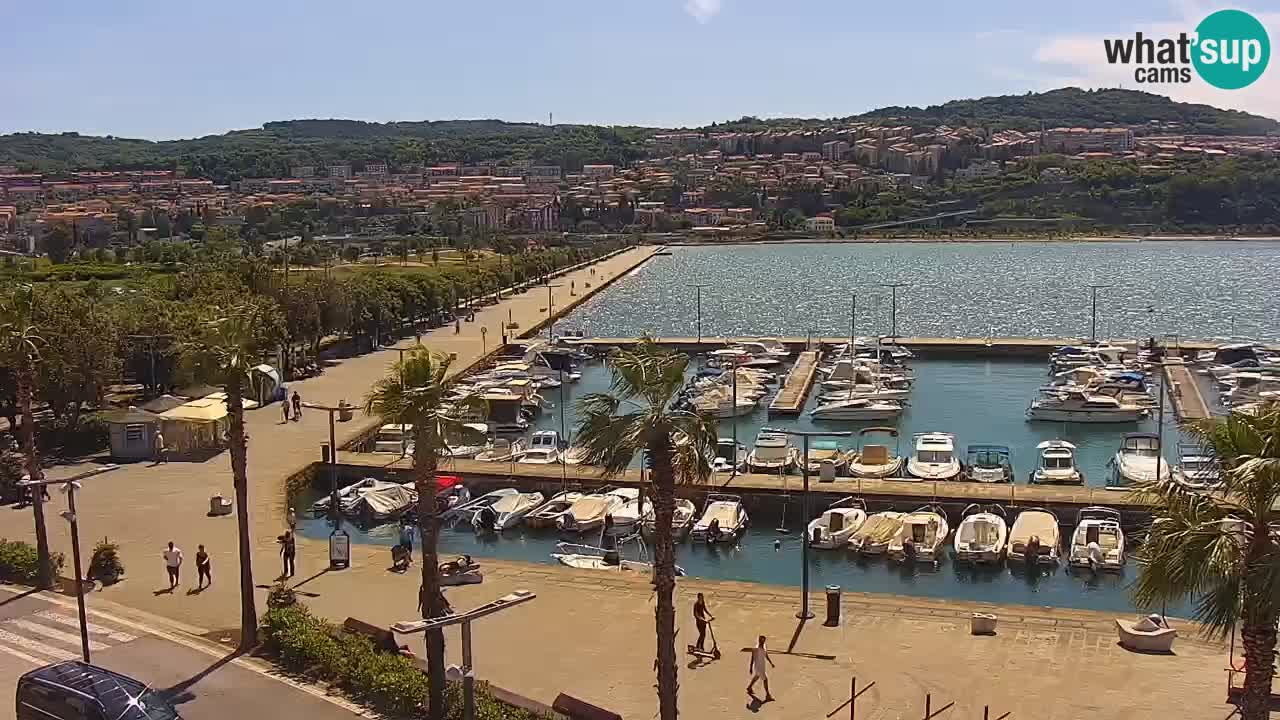 Webcam Koper – Panorama de la marina et de la promenade depuis le Grand Hotel Koper