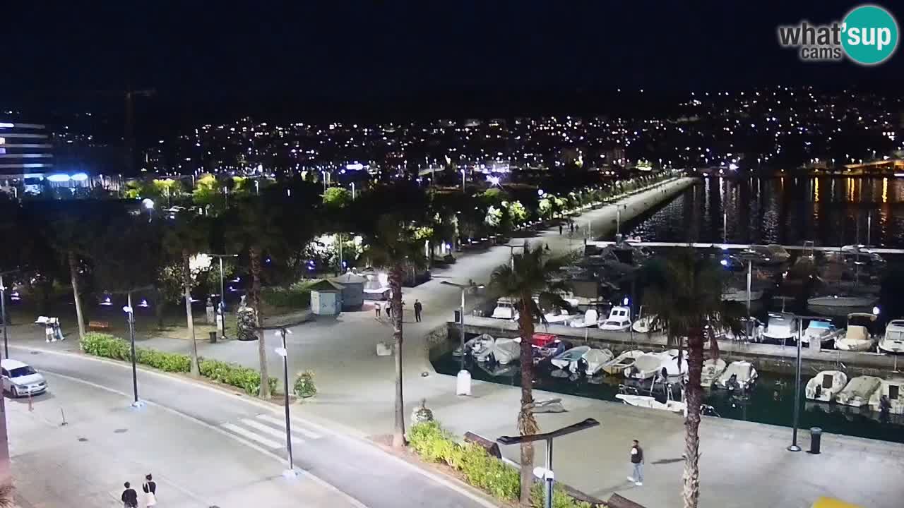Webcam Koper – Panorama des Jachthafens und der Promenade vom Hotel Grand Koper