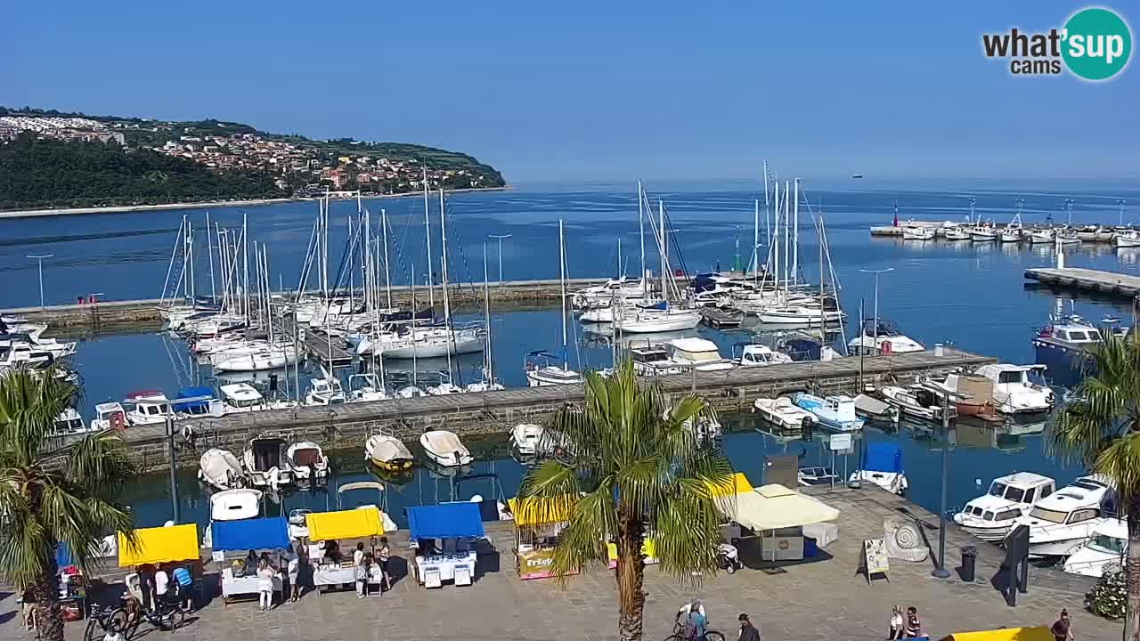 Webcam Koper – Panorama de la marina et de la promenade depuis le Grand Hotel Koper
