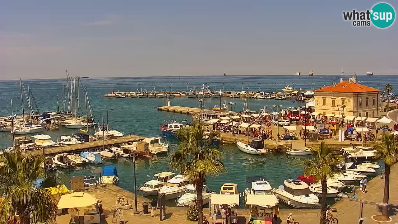 Webcam Koper – Panorama de la marina et de la promenade depuis le Grand Hotel Koper