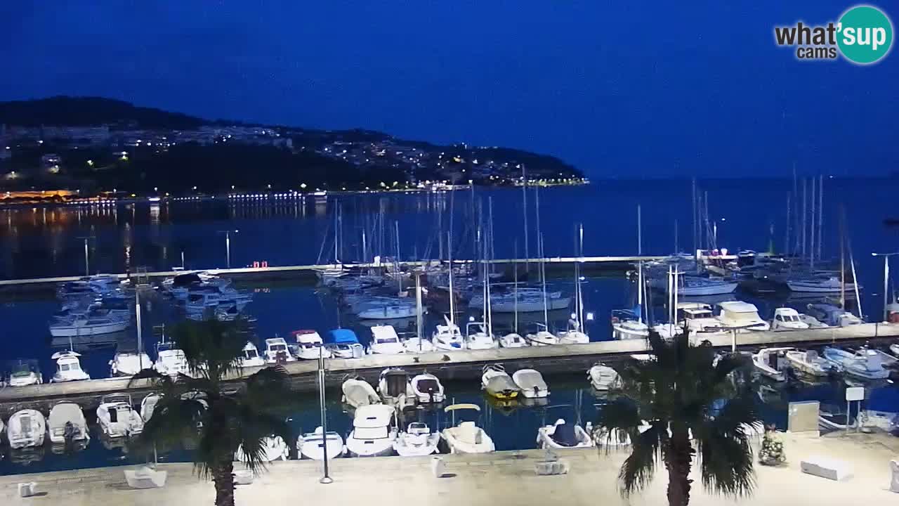 Webcam Koper – Panorama de la marina et de la promenade depuis le Grand Hotel Koper