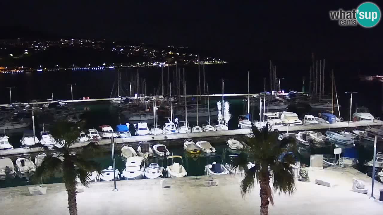 Webcam Koper – Panorama des Jachthafens und der Promenade vom Hotel Grand Koper
