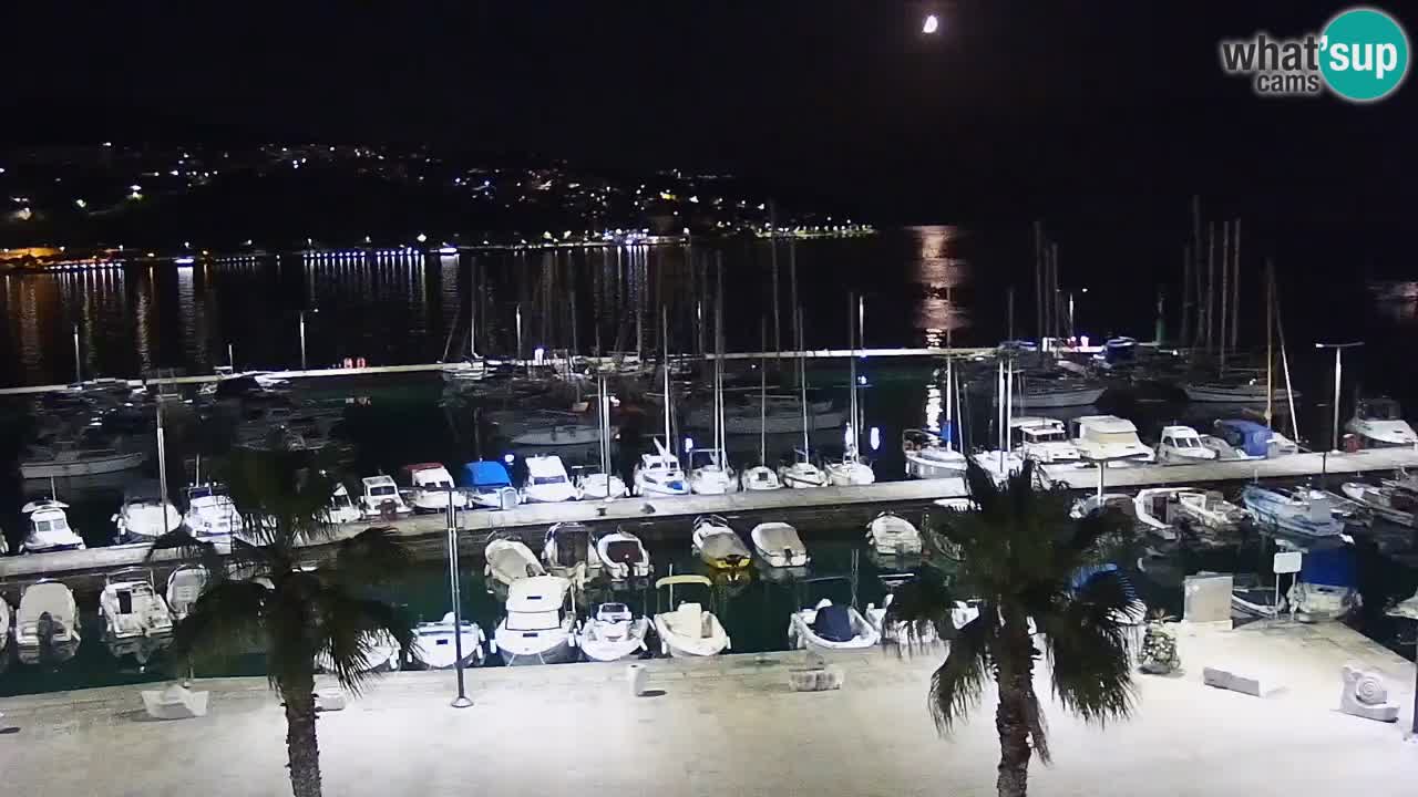 Webcam Koper – Panorama des Jachthafens und der Promenade vom Hotel Grand Koper