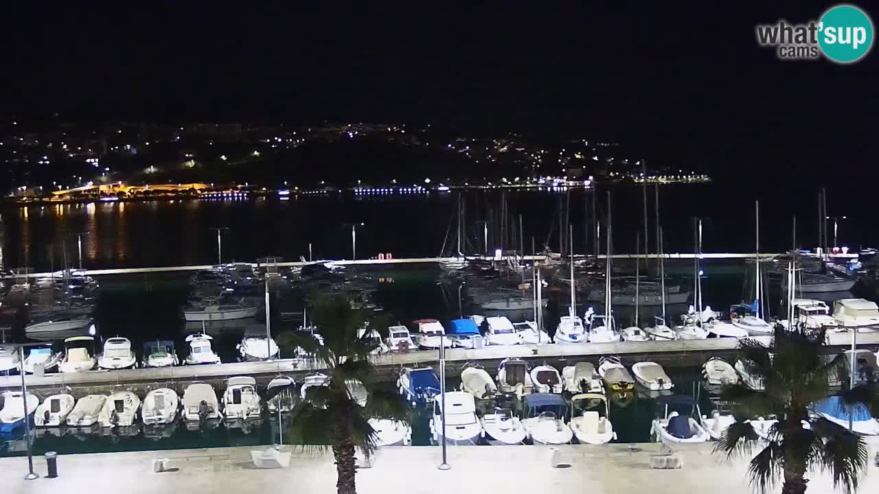 Webcam Koper – Panorama of the marina and promenade from the Grand Hotel Koper