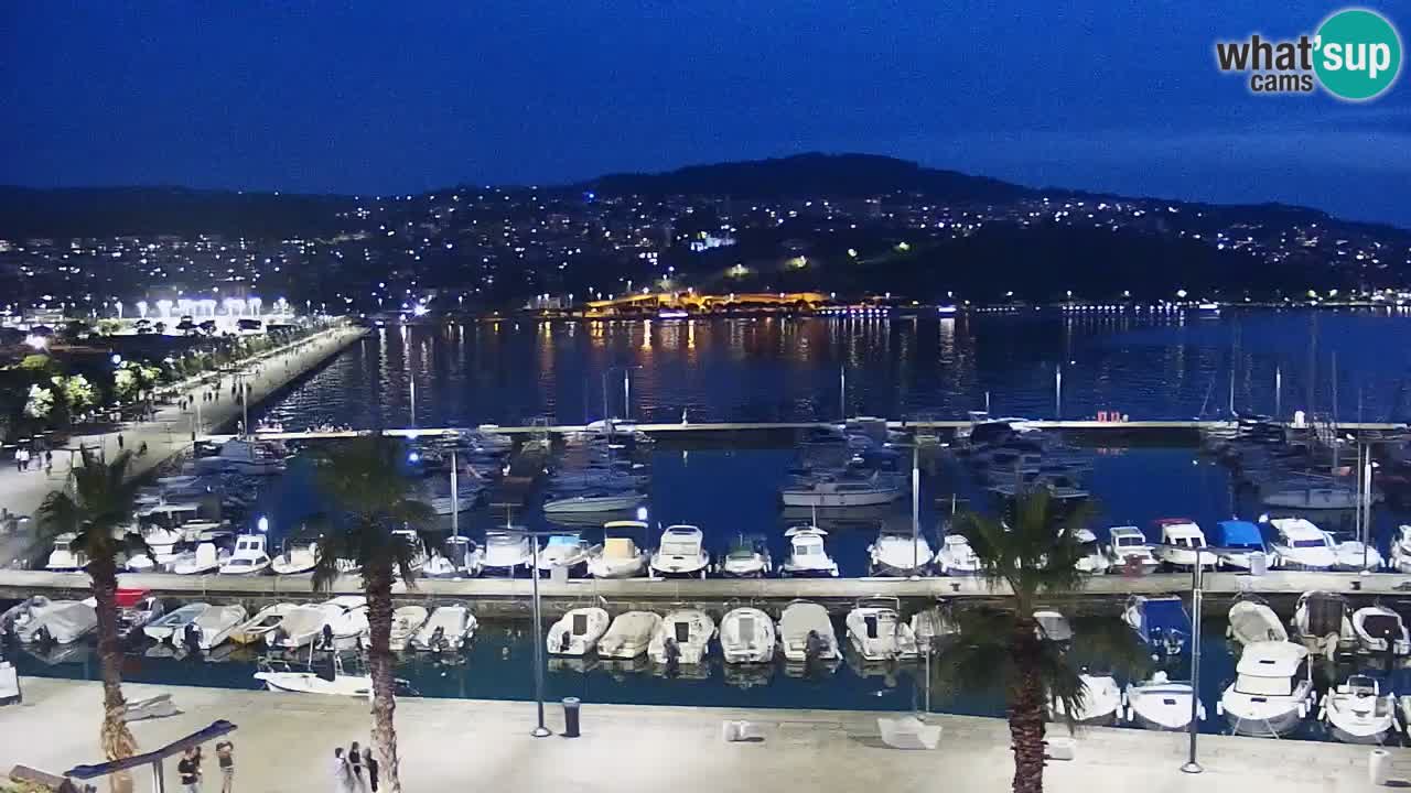 Webcam Koper – Panorama of the marina and promenade from the Grand Hotel Koper