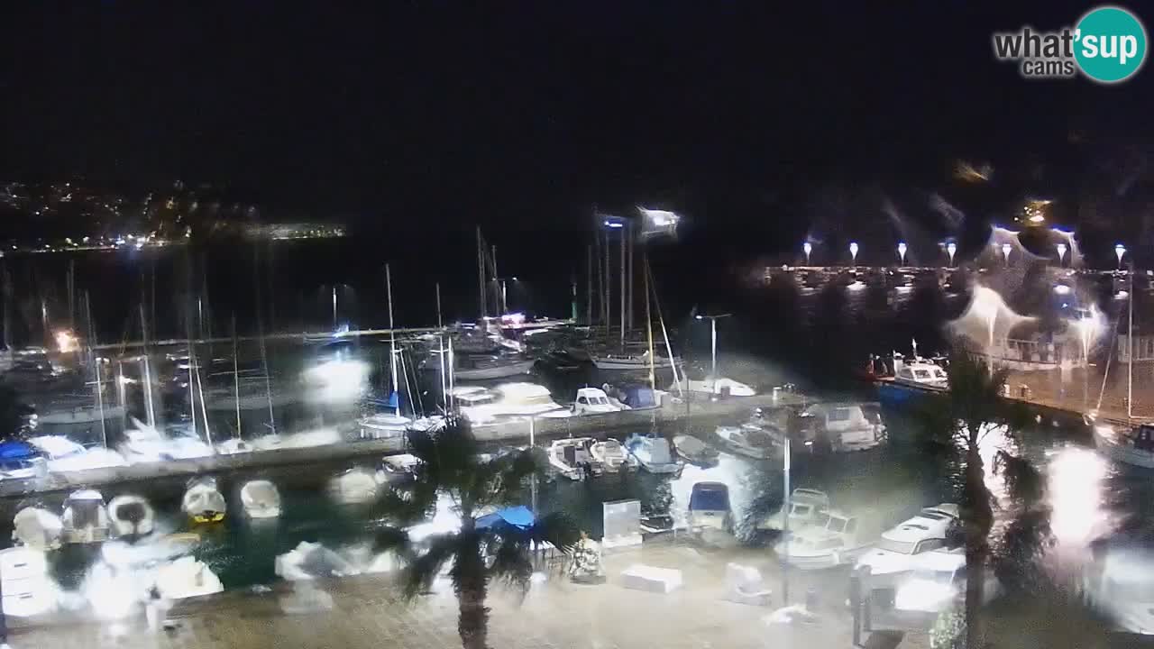 Webcam Koper – Panorama des Jachthafens und der Promenade vom Hotel Grand Koper