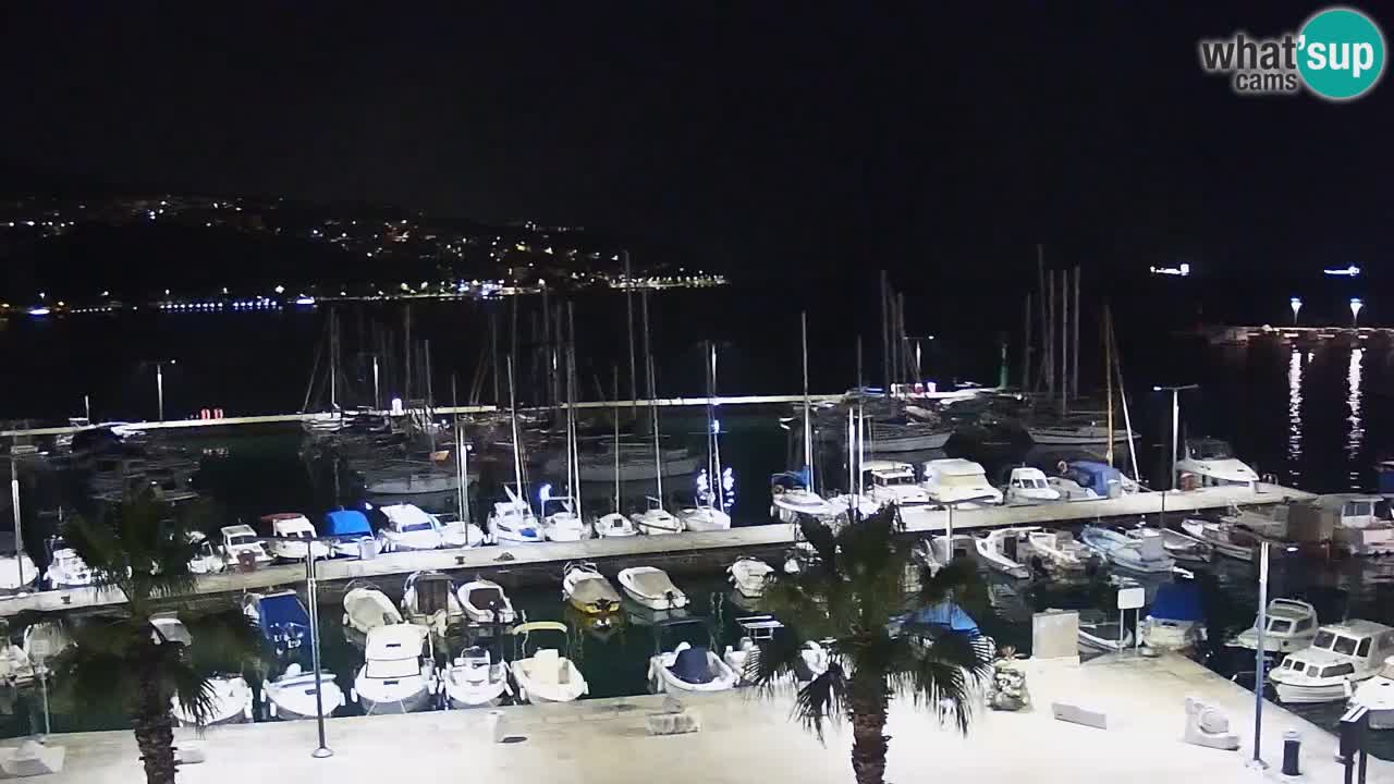 Webcam Koper – Panorama des Jachthafens und der Promenade vom Hotel Grand Koper