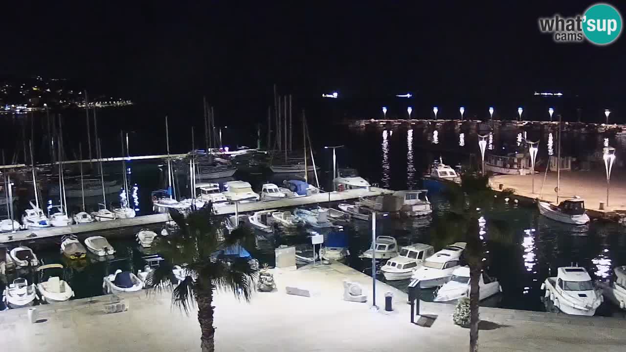 Webcam Koper – Panorama des Jachthafens und der Promenade vom Hotel Grand Koper