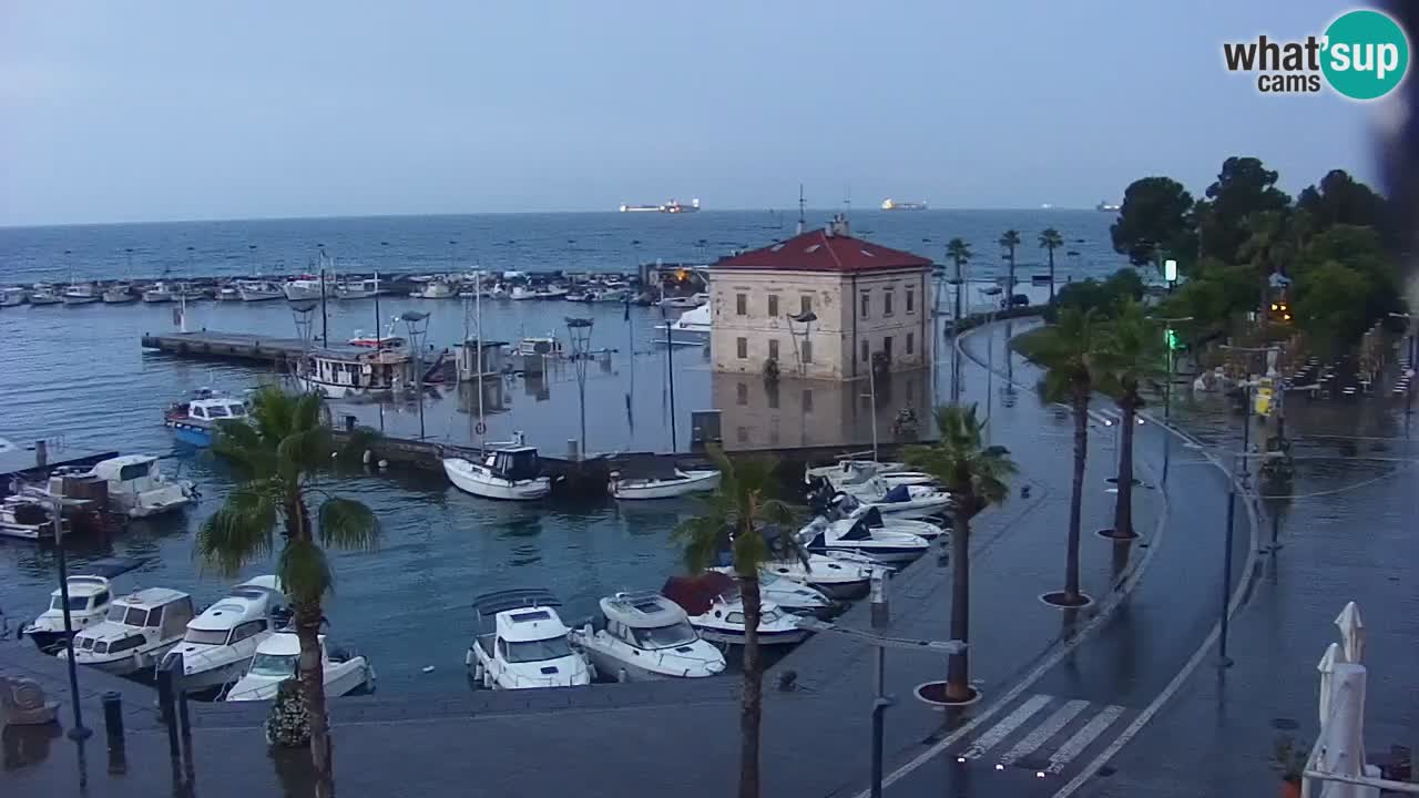 Camera en vivo Koper – puerto deportivo y paseo marítimo desde el Hotel Grand Koper
