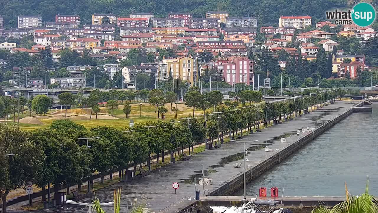 Webcam Koper – Panorama des Jachthafens und der Promenade vom Hotel Grand Koper