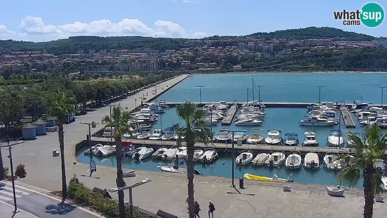 Webcam Koper – Panorama de la marina et de la promenade depuis le Grand Hotel Koper