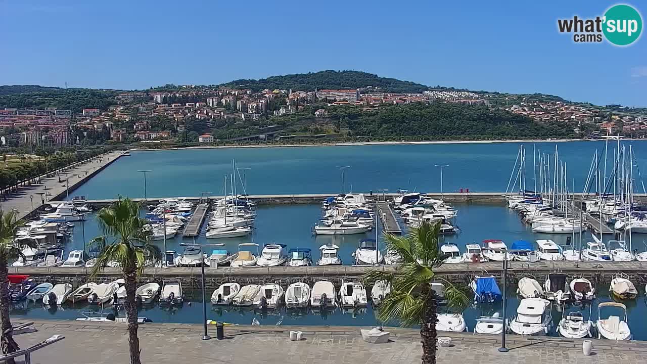 Webcam Koper – Panorama de la marina et de la promenade depuis le Grand Hotel Koper