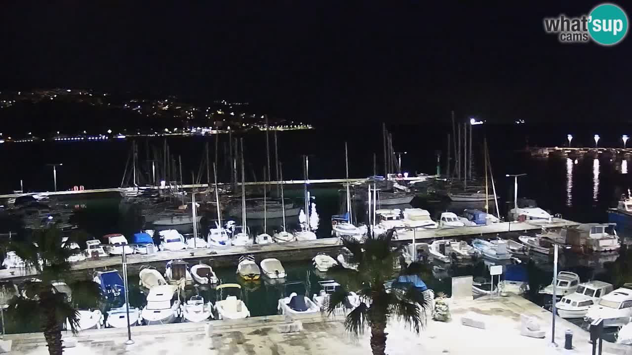 Webcam Koper – Panorama des Jachthafens und der Promenade vom Hotel Grand Koper