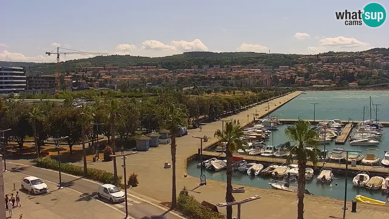 Webcam Koper – Panorama de la marina et de la promenade depuis le Grand Hotel Koper
