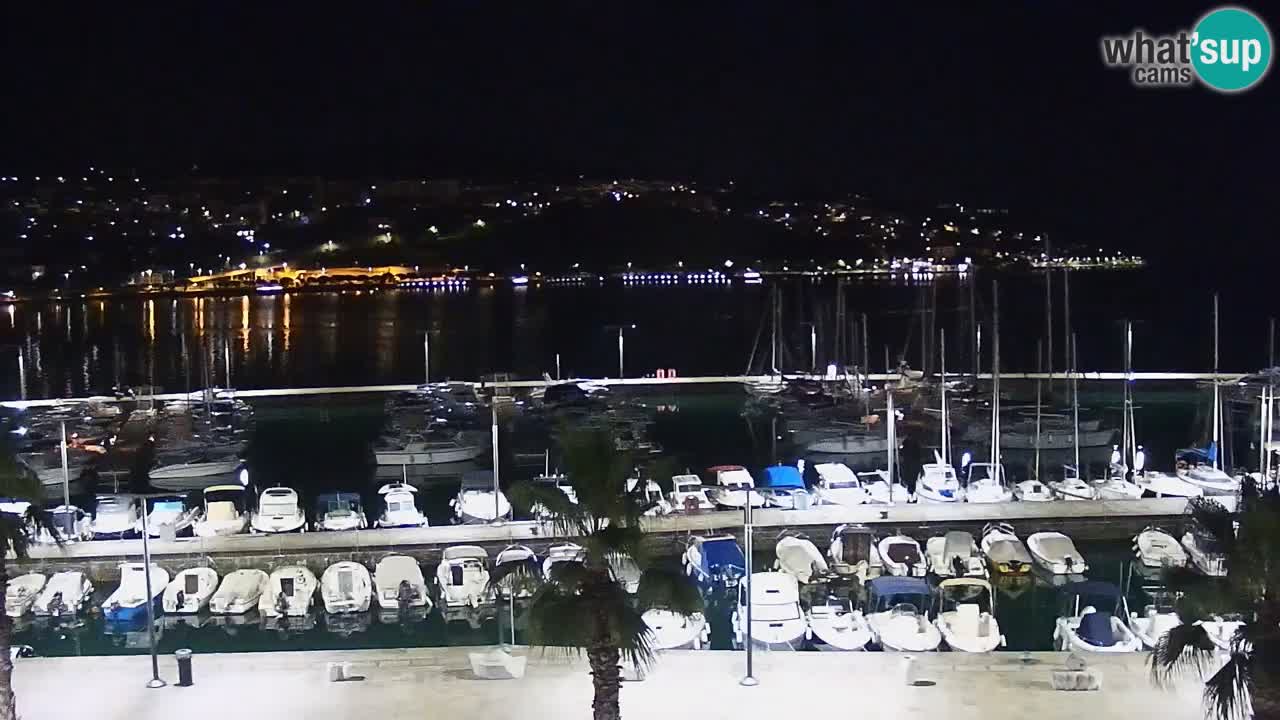 Webcam Koper – Panorama of the marina and promenade from the Grand Hotel Koper