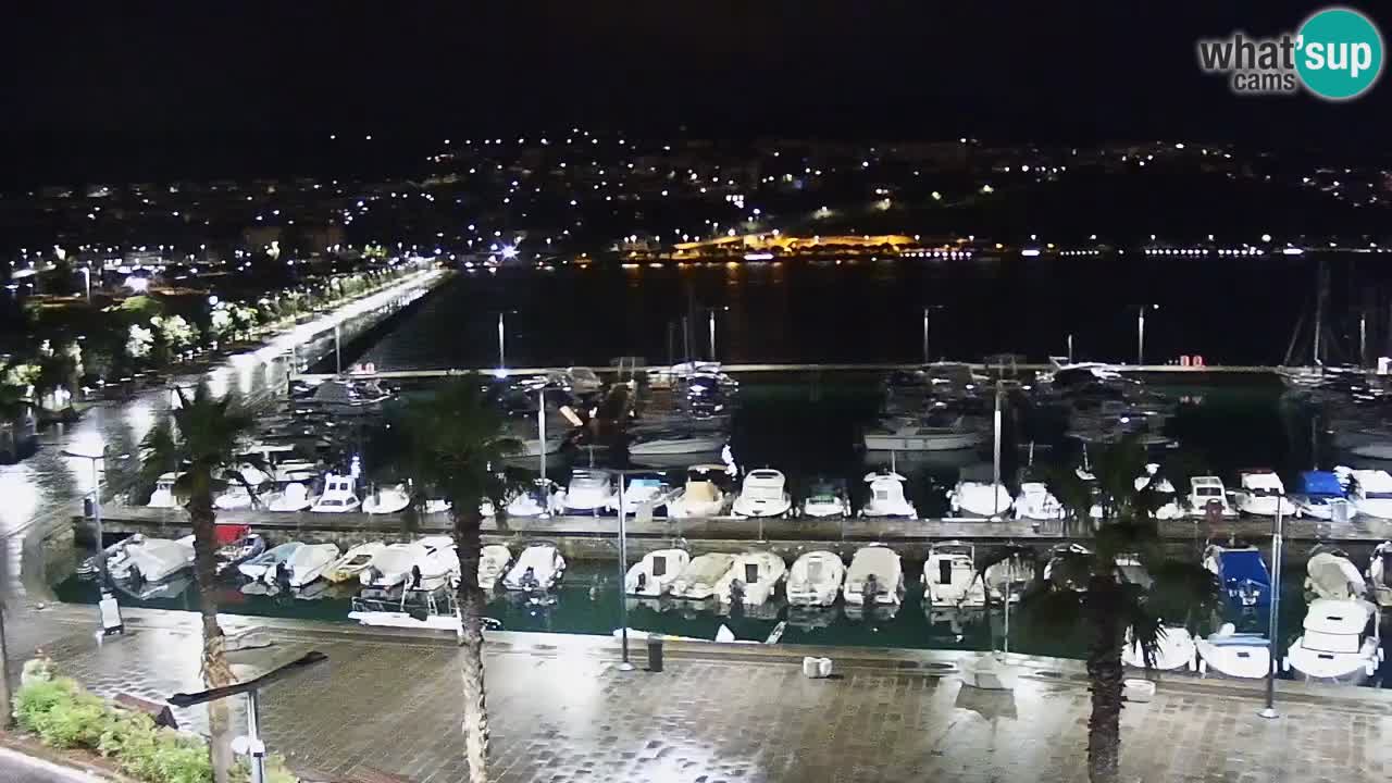 Webcam Koper – Panorama of the marina and promenade from the Grand Hotel Koper