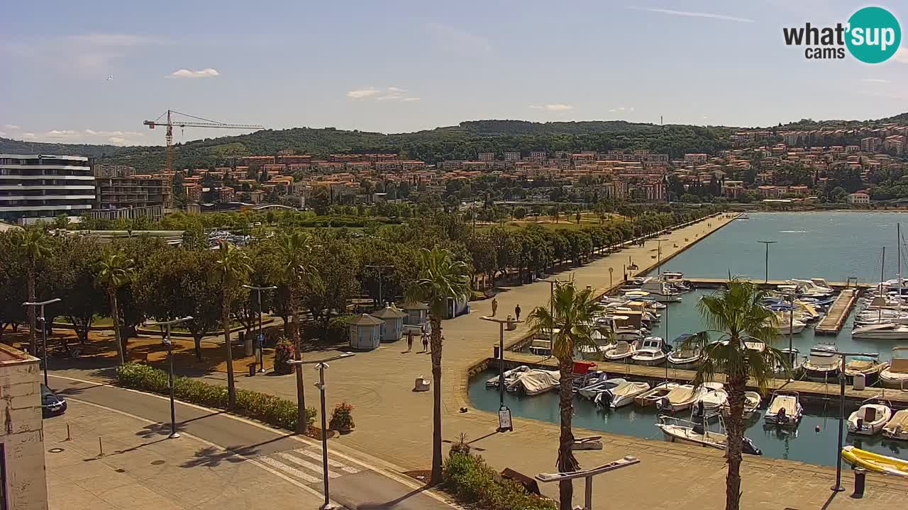 Webcam Koper – Panorama de la marina et de la promenade depuis le Grand Hotel Koper