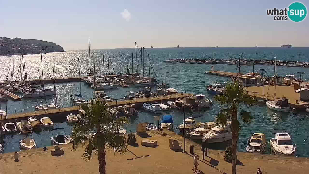 Webcam Koper – Panorama de la marina et de la promenade depuis le Grand Hotel Koper
