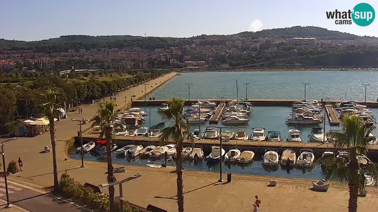 Camera en vivo Koper – puerto deportivo y paseo marítimo desde el Hotel Grand Koper