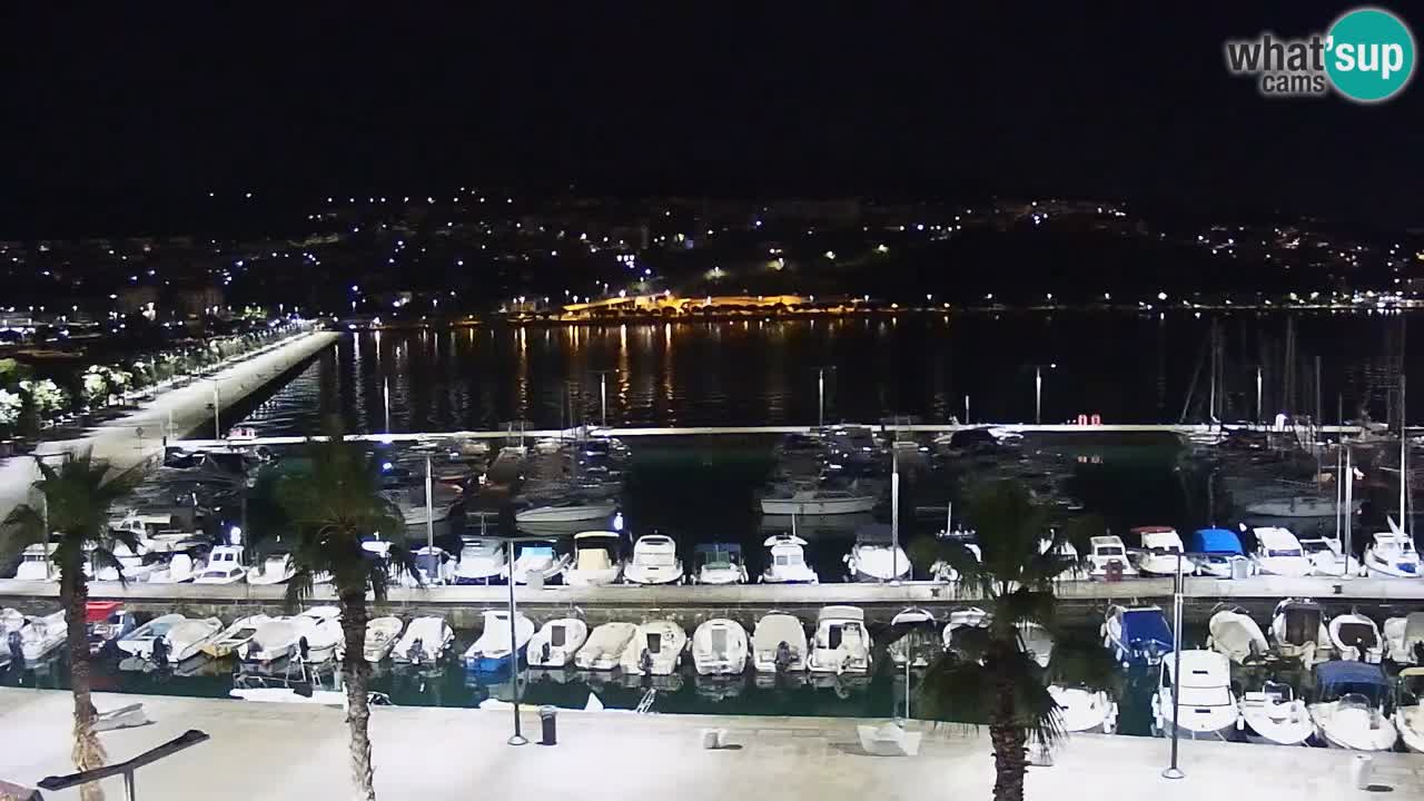 Webcam Koper – Panorama of the marina and promenade from the Grand Hotel Koper