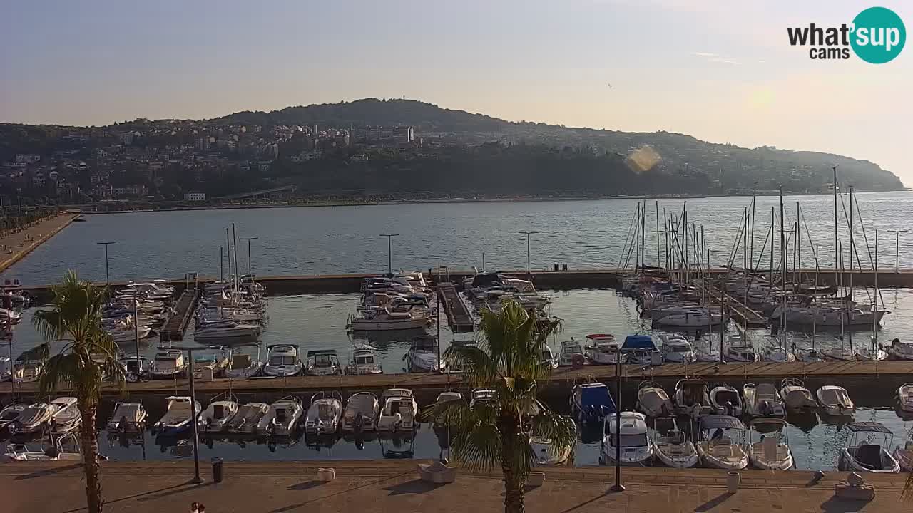 Camera en vivo Koper – puerto deportivo y paseo marítimo desde el Hotel Grand Koper