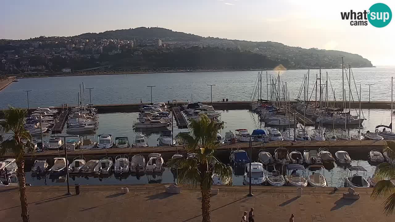 Webcam Koper – Panorama of the marina and promenade from the Grand Hotel Koper