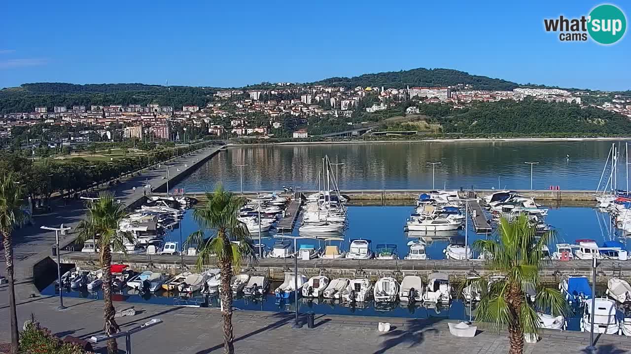 Webcam Koper – Panorama of the marina and promenade from the Grand Hotel Koper