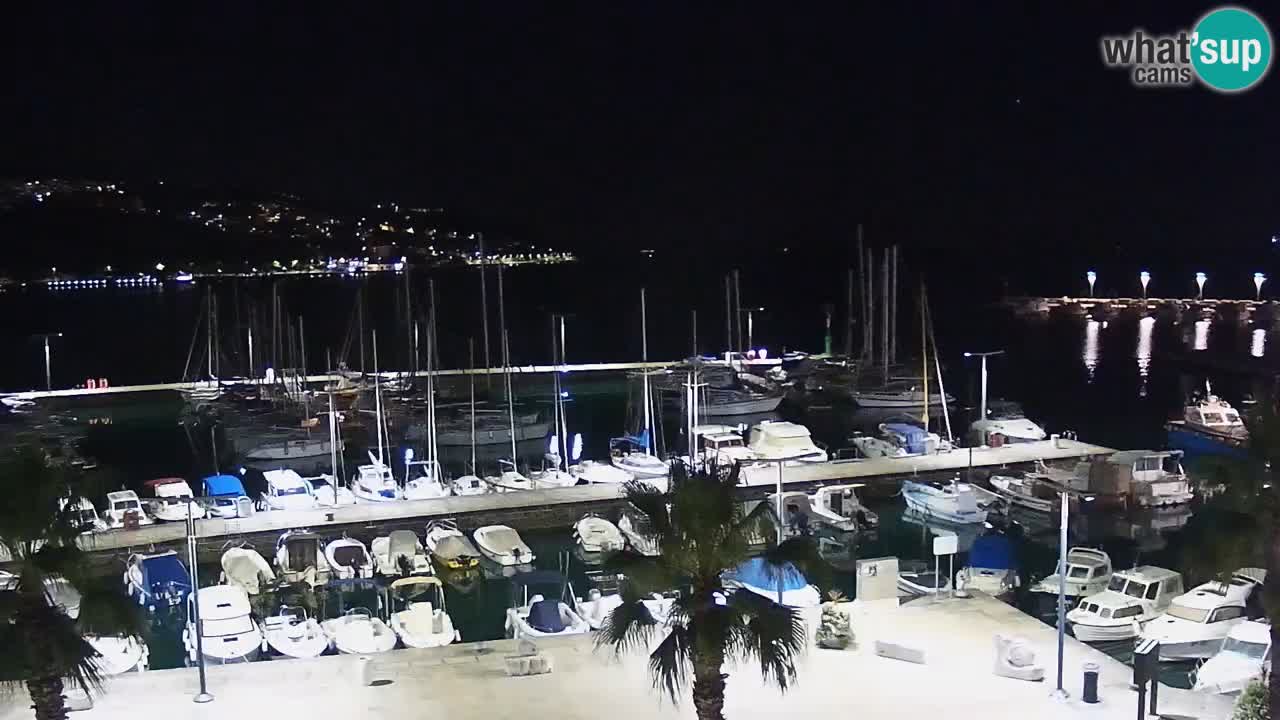 Webcam Koper – Panorama des Jachthafens und der Promenade vom Hotel Grand Koper
