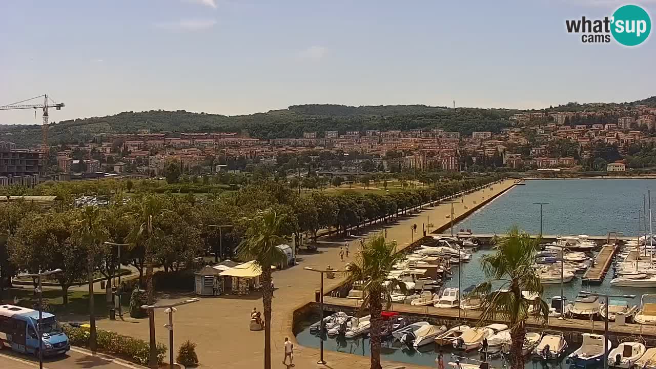Webcam Koper – Panorama de la marina et de la promenade depuis le Grand Hotel Koper
