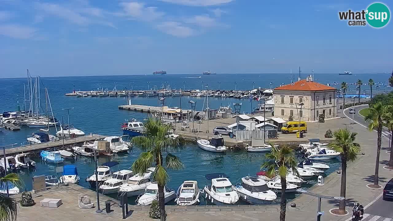 Webcam Koper – Panorama de la marina et de la promenade depuis le Grand Hotel Koper