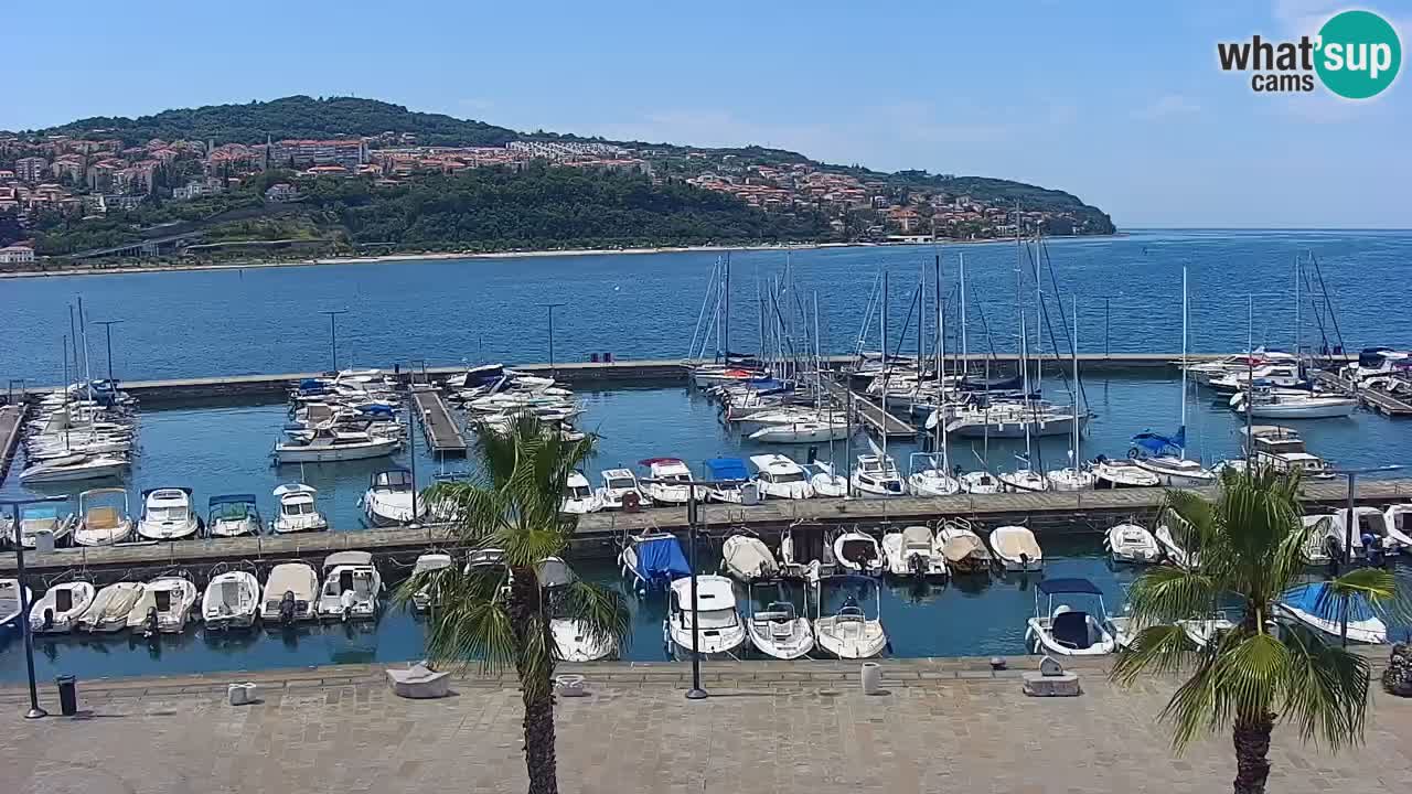 Webcam Koper – Panorama de la marina et de la promenade depuis le Grand Hotel Koper