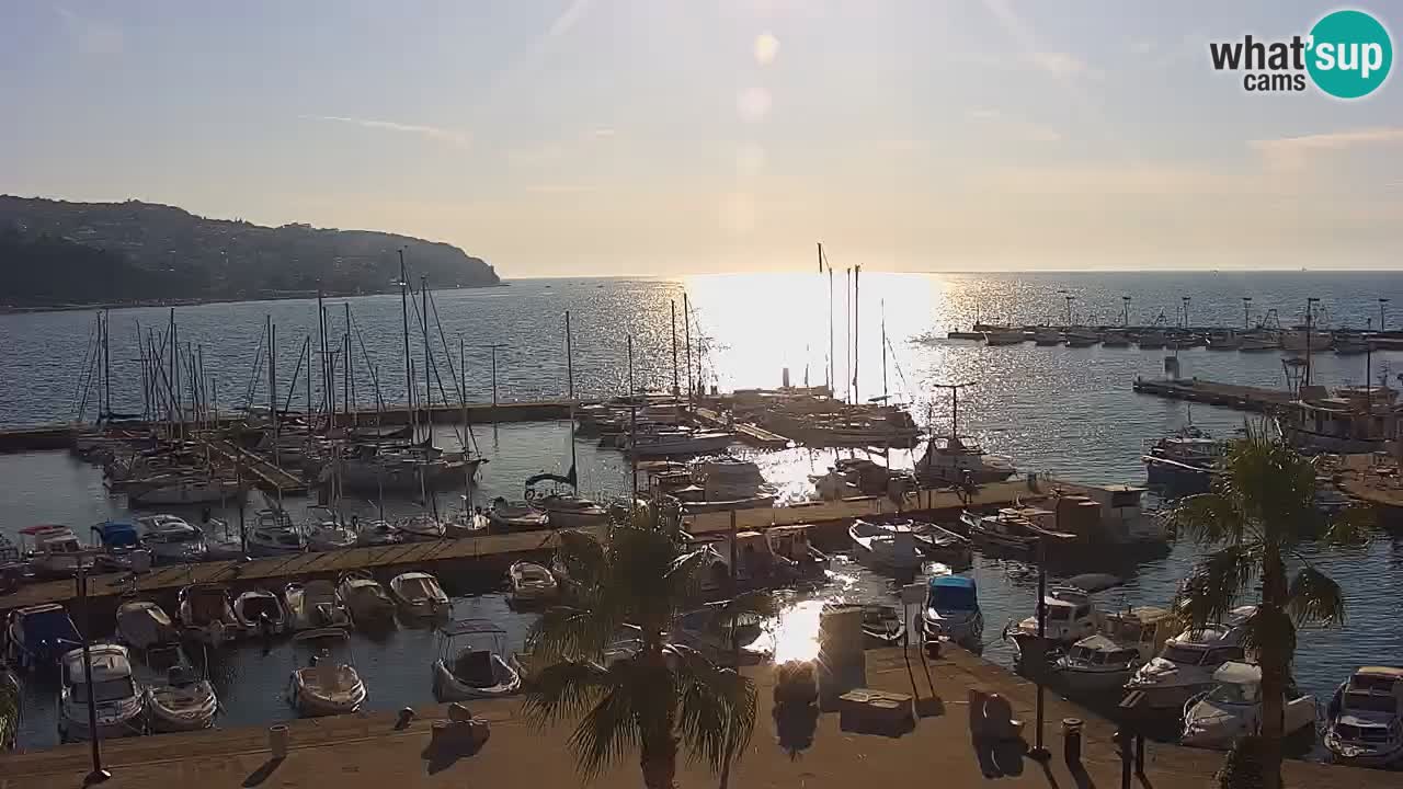 Webcam Koper – Panorama de la marina et de la promenade depuis le Grand Hotel Koper