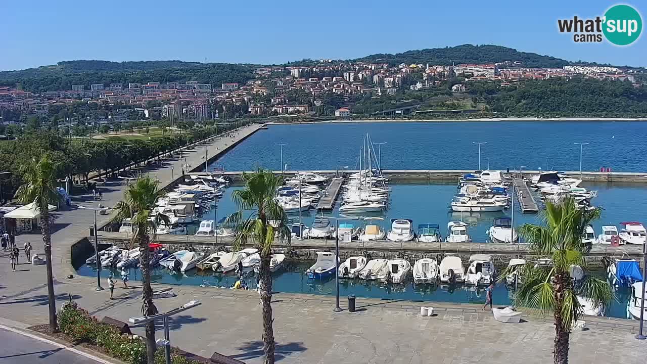 Spletna kamera Koper – Panorama na marino in promenado s Hotela Grand Koper