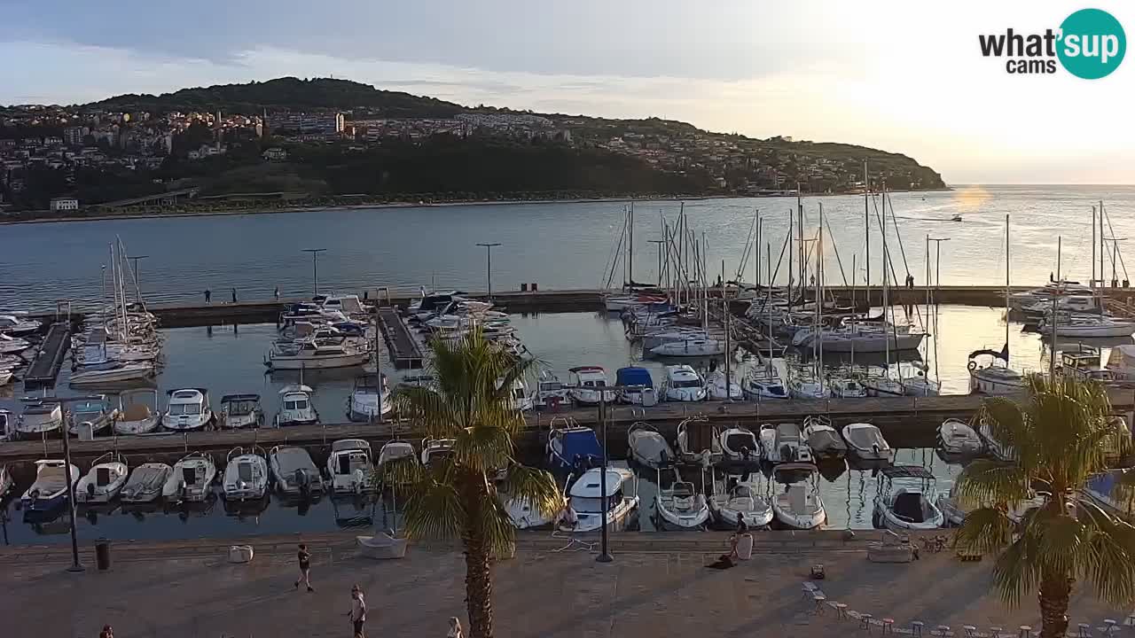 Webcam Koper – Panorama de la marina et de la promenade depuis le Grand Hotel Koper