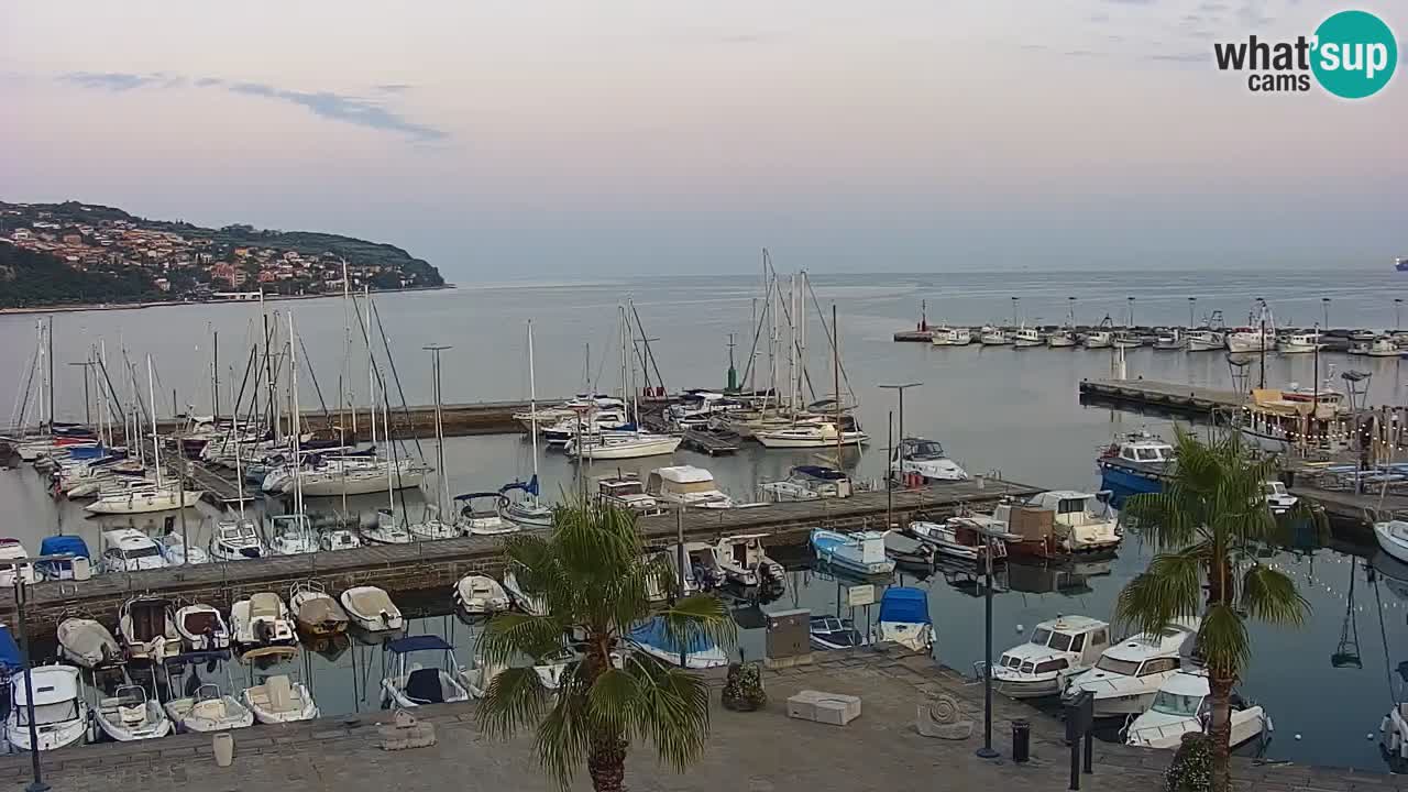 Camera en vivo Koper – puerto deportivo y paseo marítimo desde el Hotel Grand Koper