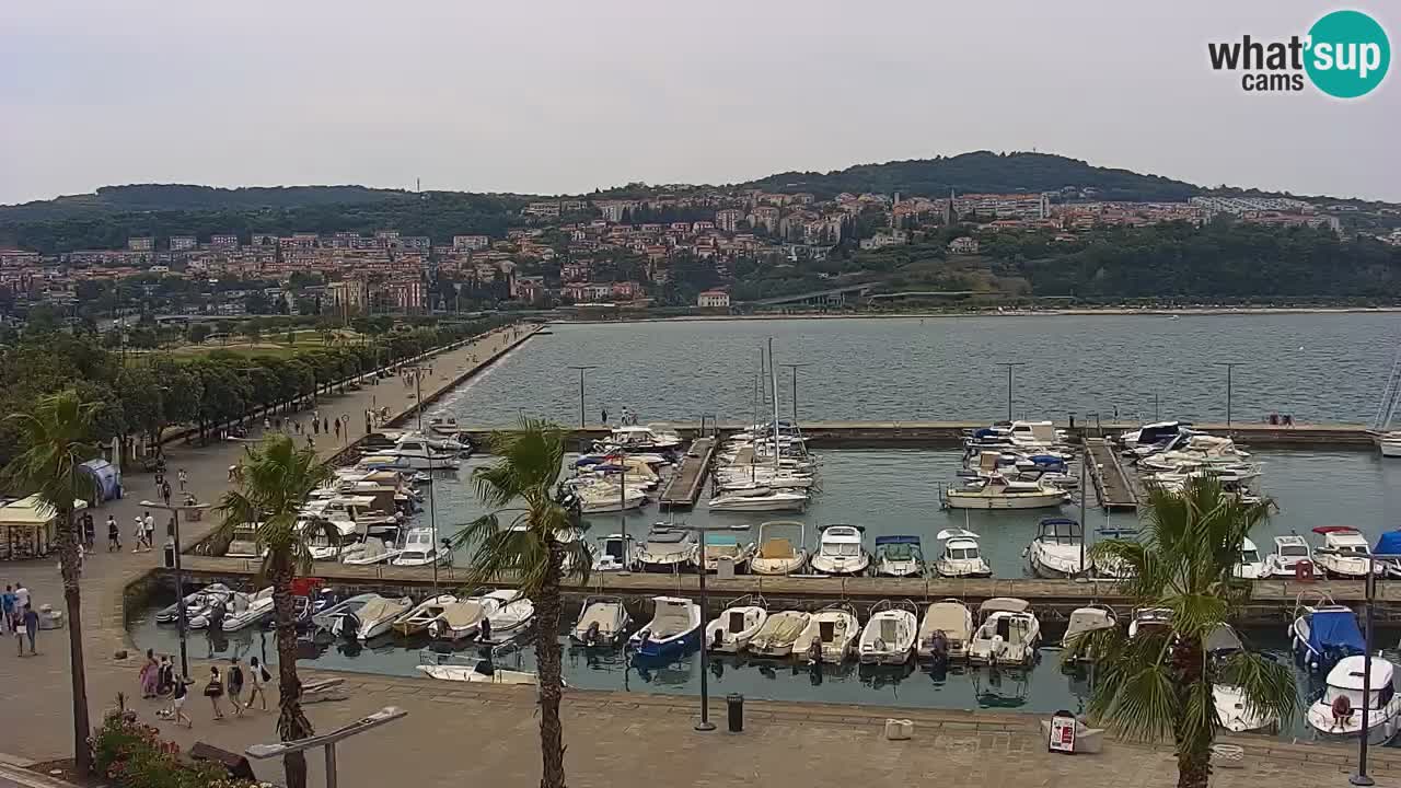 Webcam Koper – Panorama de la marina et de la promenade depuis le Grand Hotel Koper