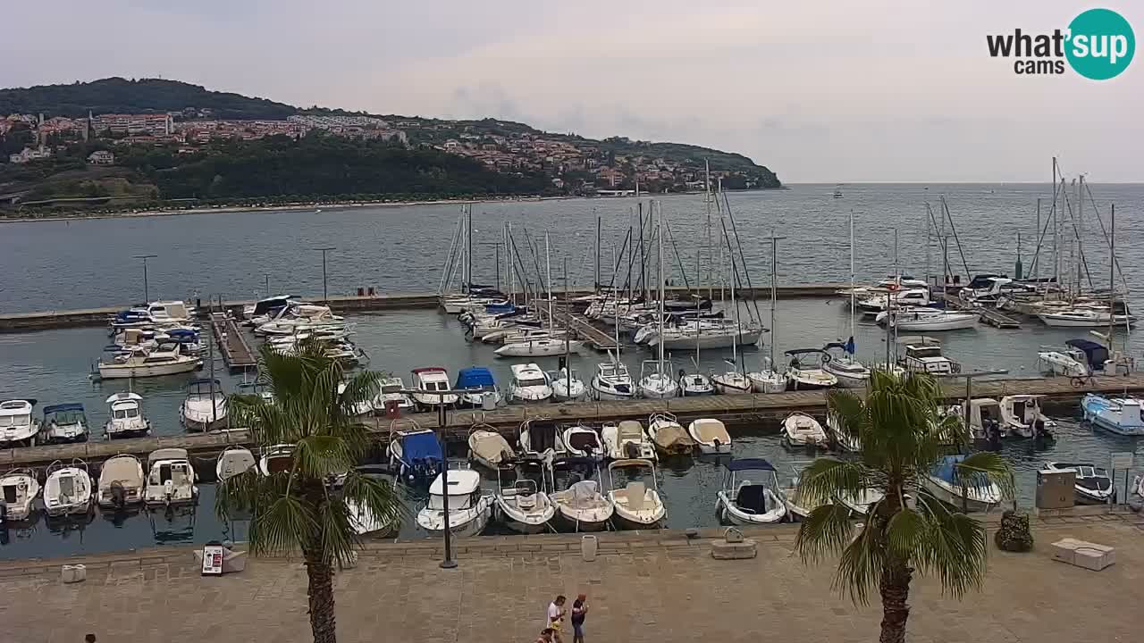 Webcam Koper – Panorama de la marina et de la promenade depuis le Grand Hotel Koper
