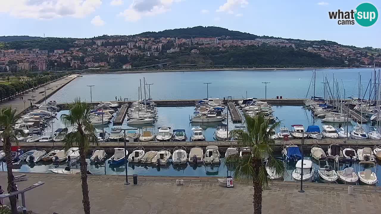 Webcam Koper – Panorama de la marina et de la promenade depuis le Grand Hotel Koper