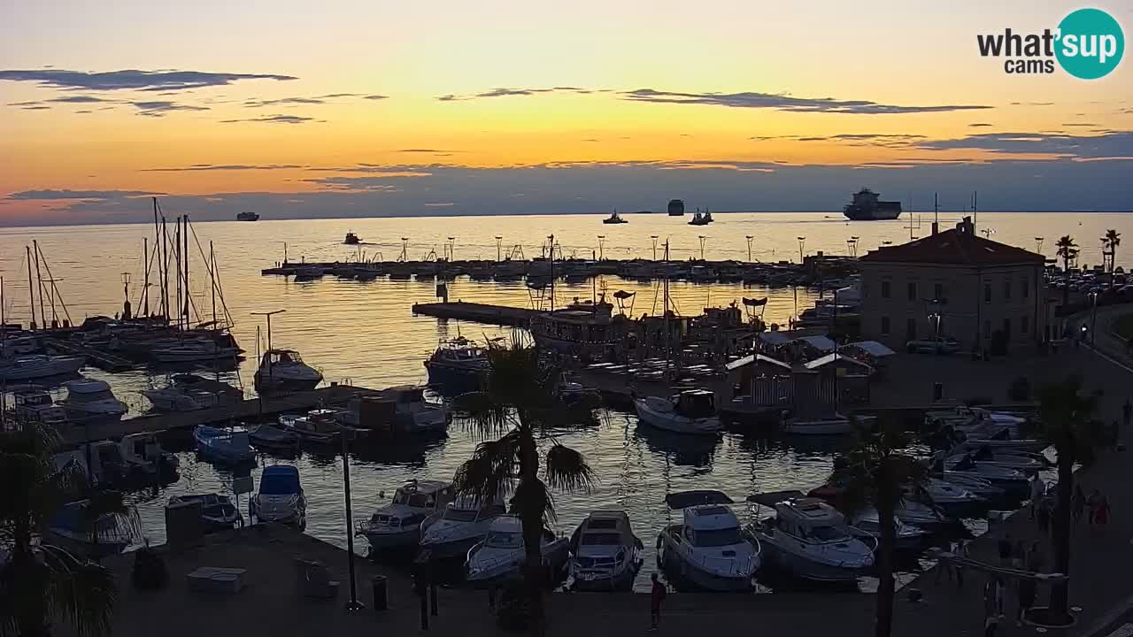 Spletna kamera Koper – Panorama na marino in promenado s Hotela Grand Koper