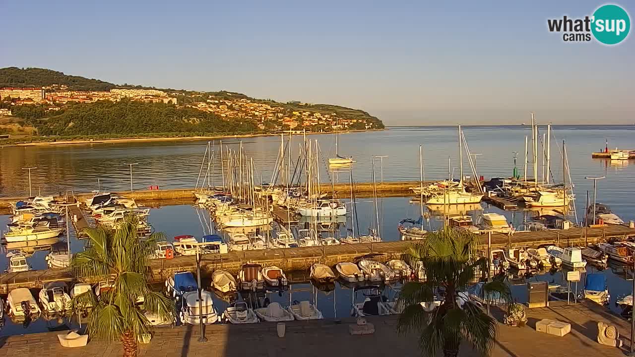 Spletna kamera Koper – Panorama na marino in promenado s Hotela Grand Koper