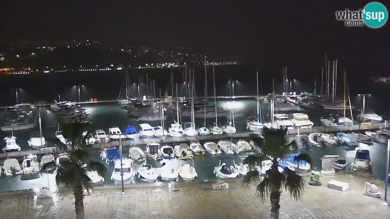 Webcam Koper – Panorama de la marina et de la promenade depuis le Grand Hotel Koper