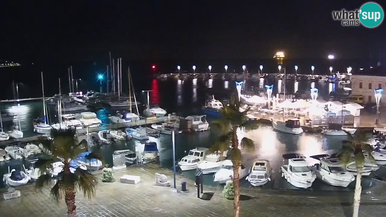 Webcam Koper – Panorama of the marina and promenade from the Grand Hotel Koper