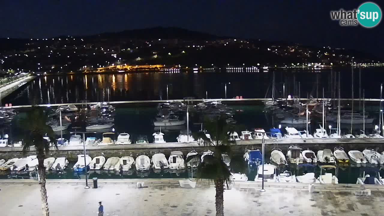 Webcam Koper – Panorama of the marina and promenade from the Grand Hotel Koper