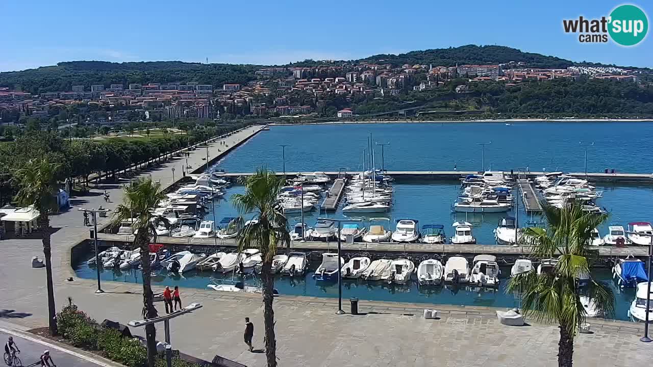 Webcam Koper – Panorama de la marina et de la promenade depuis le Grand Hotel Koper