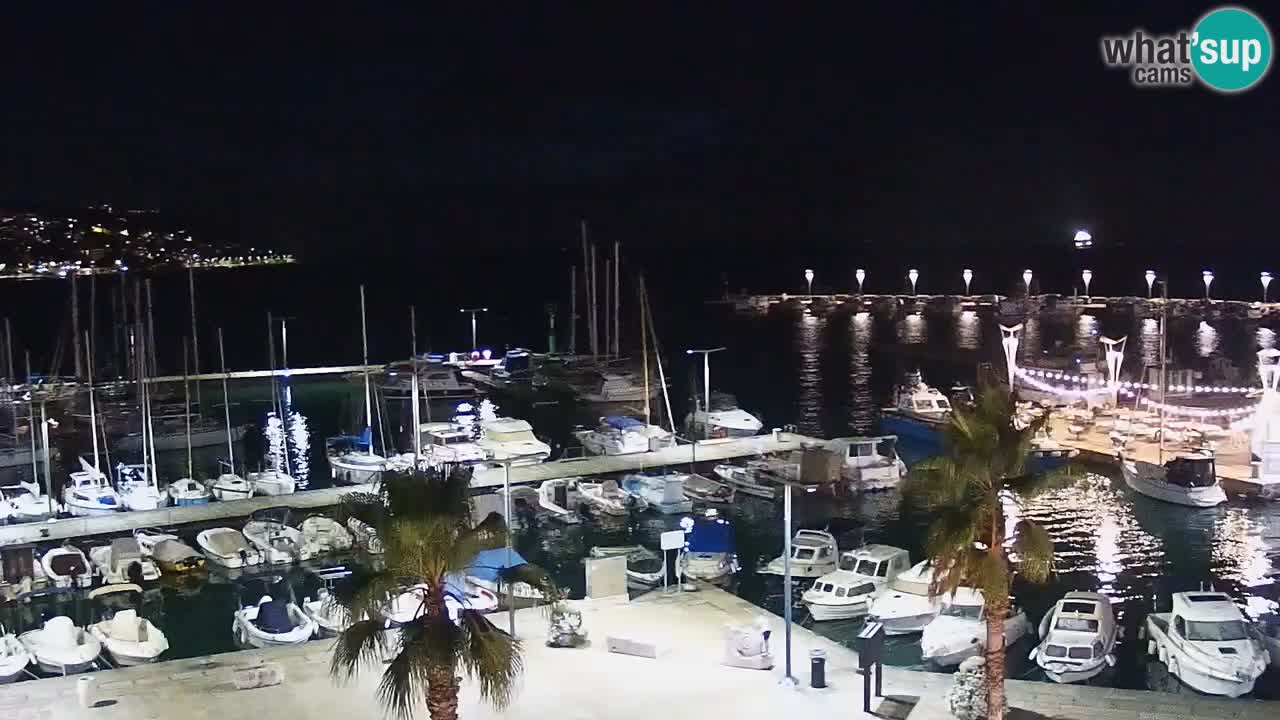 Webcam Koper – Panorama of the marina and promenade from the Grand Hotel Koper